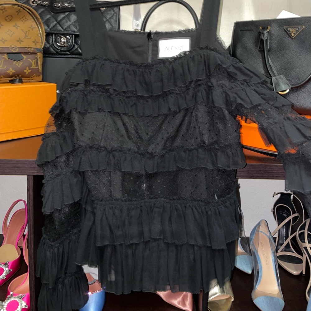 Alexis Black lace top, perfect for date night